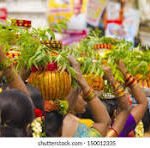 Decorated Bonam pots with Neem leafs