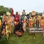 PothuRaju as a part of famous Bonalu famous festival celebrations in Telangana
