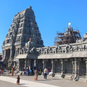 Yadadri Sri Lakshmi Narasimha Swamy Temple with magnificent golden architecture in Telangana.