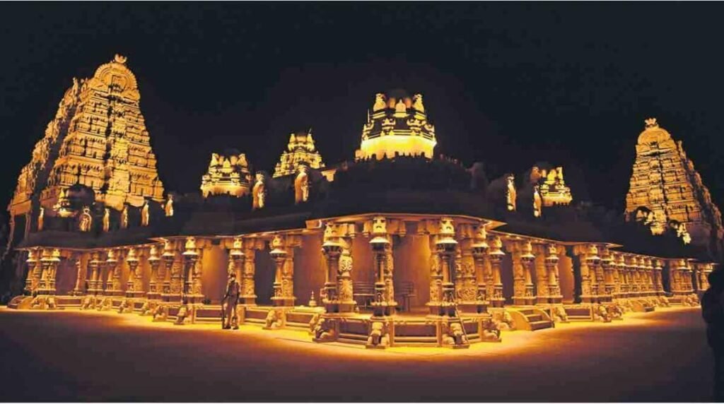 Famous Temple in Telangana with full lighting