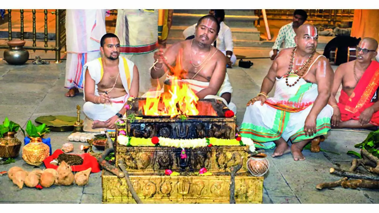 Homam inside of Yadadri temple